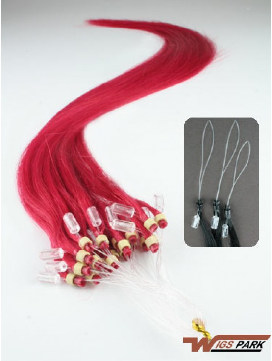 Fashion Red Straight Micro Loop Ring Hair Extensions