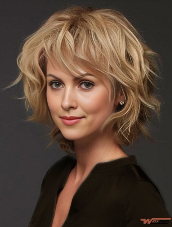 Blonde Layered Curly 12 inch Realhair Wigs