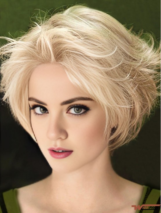 Natural Straight Remy Real Hair Lace Front Wig Blonde Color