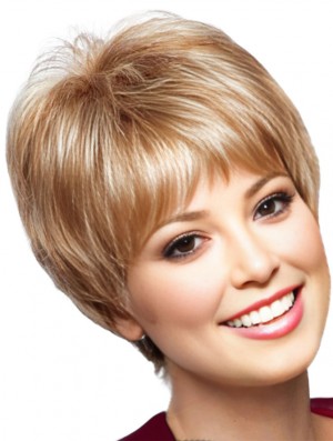 Monofilament Wigs Real Hair Straight Style Short Length Boycuts