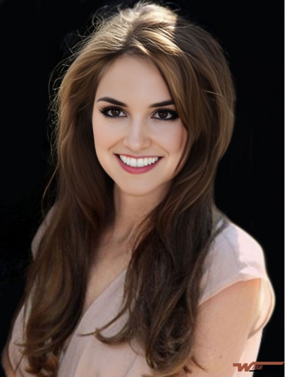 Monofilament Real Hair  Wigs Long Length Straight Style Brown Color