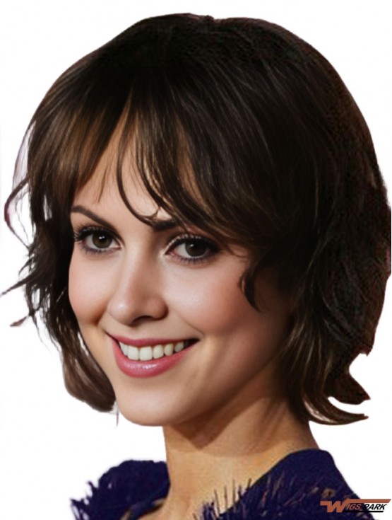  Wigs With Remy Real Lace Front Wavy Style Short Length