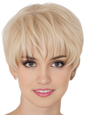 Real Hair Mono Topper With Monofilament Boycuts Short Length Straight Style