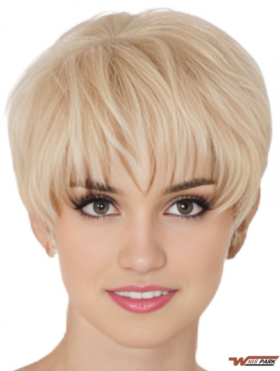 Real Hair Mono Topper With Monofilament Boycuts Short Length Straight Style