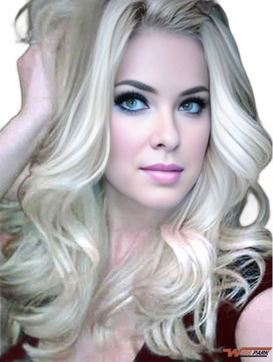  Without  Bangs With Remy Real Lace Front Wavy Style