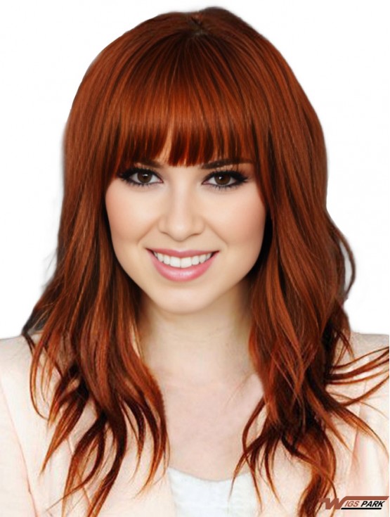 100 Percent Real Hair Lace Front Wigs With Bangs Full Lace Wavy Style