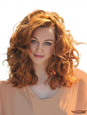 Real Hair  Wig Shoulder Length Cropped Color Wavy Style