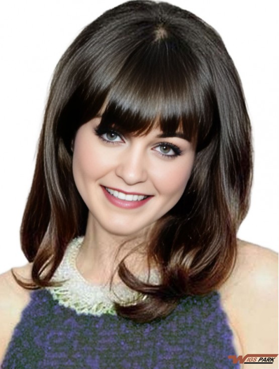  Affordable Lace Front Wavy Shoulder Length Celebrity Lace Wigs 
