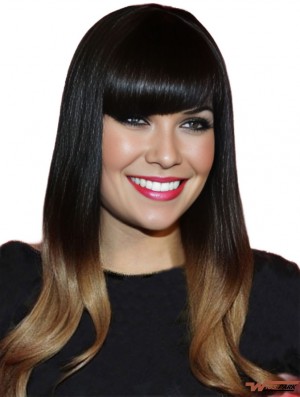  Hair Ombre/2 Color With Bangs Monofilament Long Length