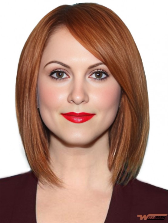 Real Full Lace  Wigs Bobs Cut Cropped Color Shoulder Length