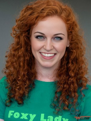 Without Bangs Long Copper Curly 18 inch Affordable Real Hair Stephanie Courtney Wigs