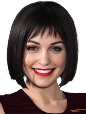 10 inch Hairstyles Black Chin Length Straight Bobs  Wigs