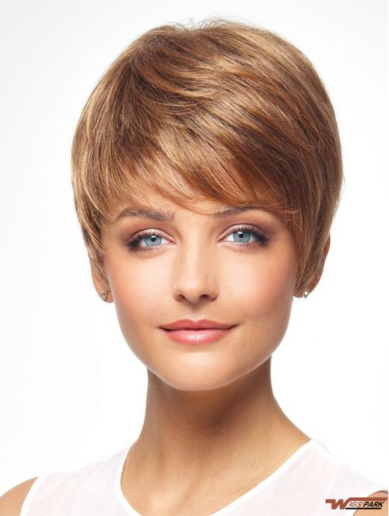 Auburn 8 inch Boycuts Cheapest Capless Synthetic Wigs