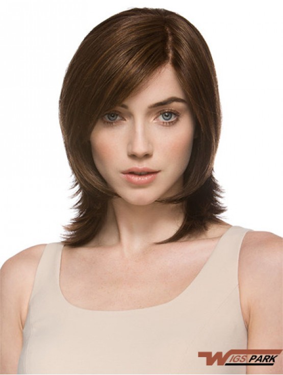 Modern Auburn Shoulder Length Layered Wavy Glueless Lace Front Wigs