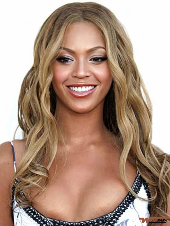 Long Capless Blonde Synthetic Wavy 16 inch  Wig UK