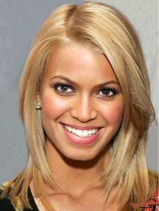 12 inch Perfect Blonde Shoulder Length Straight Layered  Wigs