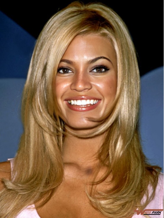 Wavy 100% Hand-tied Layered Long Blonde Cheap  Wigs